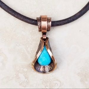 Recycled Copper Penny Petal Handmade Pendant